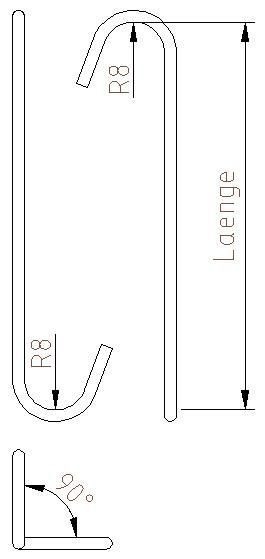 Standardhaken Nr. CRR8 90° verdreht