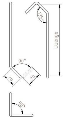 Standardhaken Nr. CE20/20 90° verdreht Standardhaken Nr. CE20/20 90° verdreht