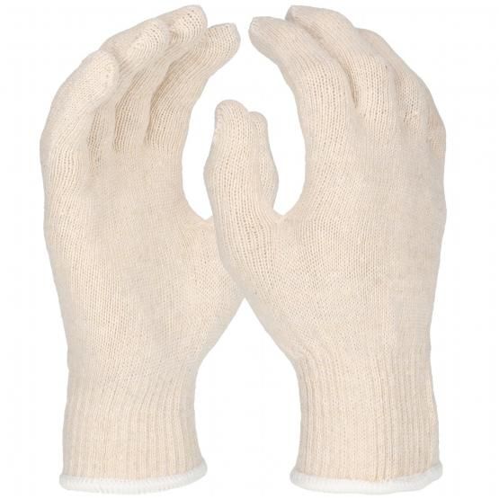 Baumwollhandschuh, Feinstrick, natur, Strickbund