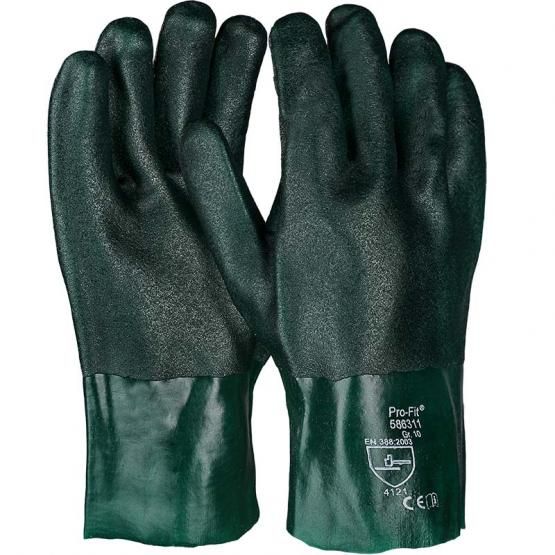 PVC Handschuhe "Pirat", grün, 27 cm, geraut 10