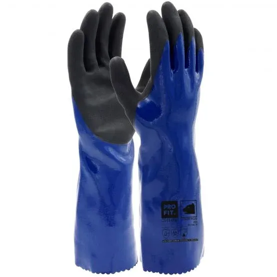 Nitril Chemikalienschutzhandschuhe "Chem", 35 cm, blau
