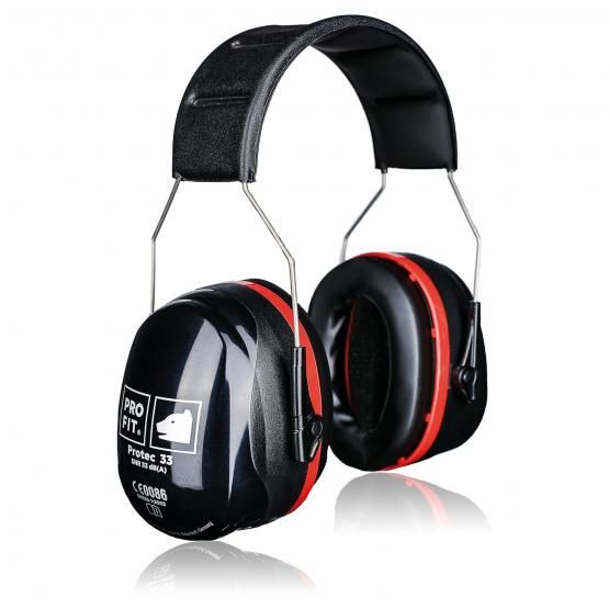 Kapselgehörschutz Kapselgehörschutz "Protec 33" schwarz/rot, SNR 33 dB