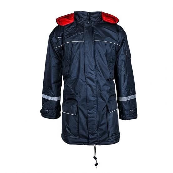 See-Parka, marine, Reflexstreifen