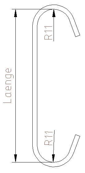 Standardhaken  Nr. CRR11  planliegend