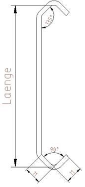 Standardhaken Nr. CE11/11 planliegend Standardhaken Nr. CE11/11 planliegend