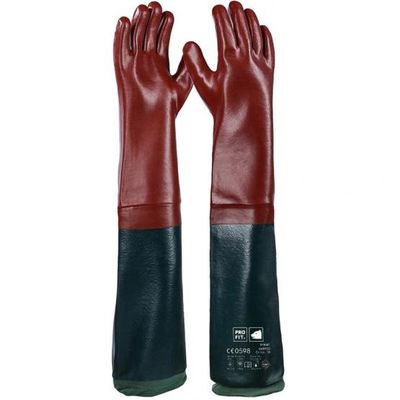PVC Chemikalienschutzhandschuhe "Pirat", rotbraun, 65 cm
