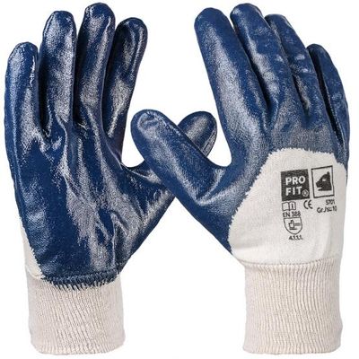 nitril Handschuhe, nitril Handschuhe, "Mega", blau, 3/4 getaucht, Strickbund