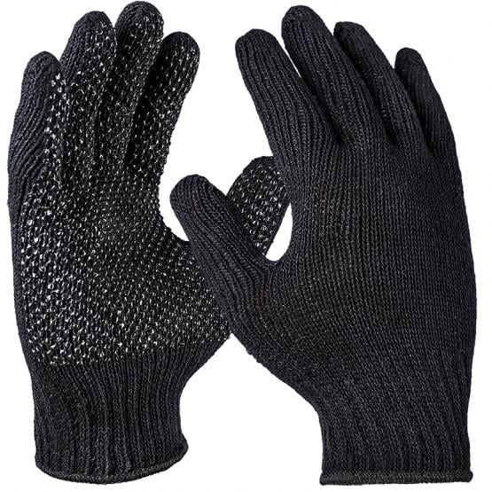 Strickhandschuhe, grob, schwarz, einseitig Noppen