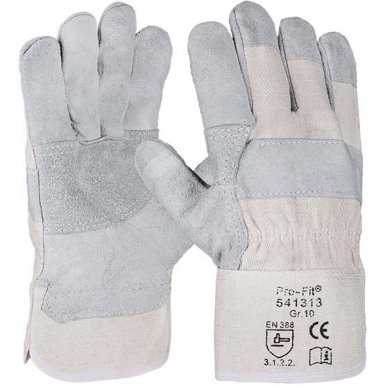 Rindspalt Leder Arbeitshandschuhe, "Düne", verstärkt, natur,