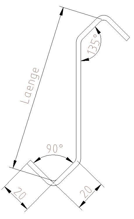 Standardhaken Nr. SE20/20 Standardhaken Nr. SE20/20