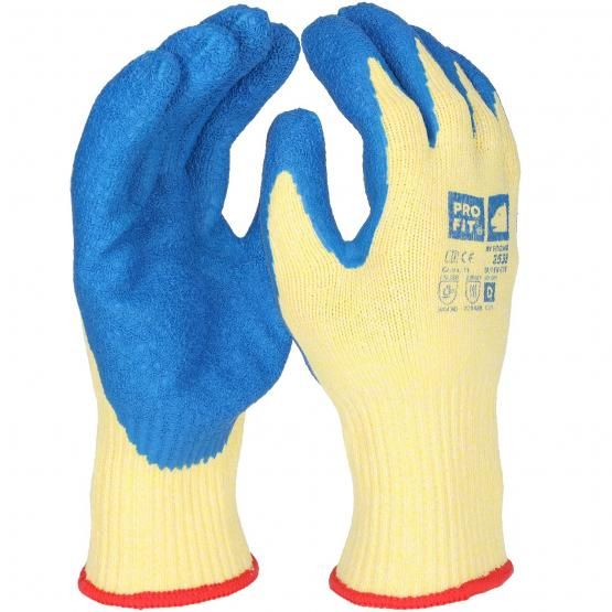 Latex Schnittschutzhandschuh Latex Schnittschutzhandschuh "Super Cut D", Level D, gelb/blau