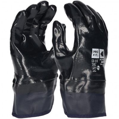Nitril Handschuhe, "ozean plus", blau, vollgetaucht, Stulpe