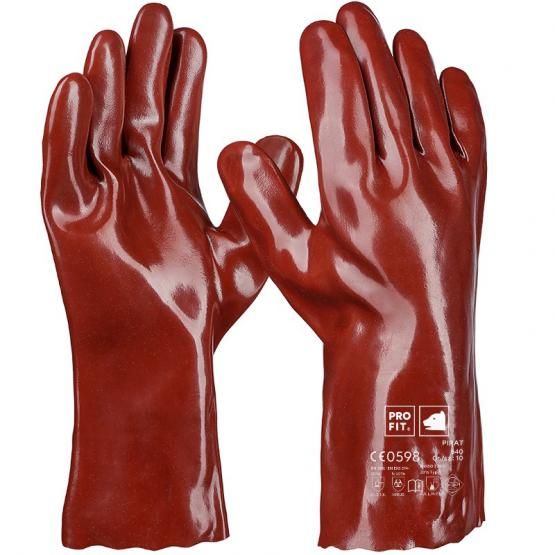 PVC Chemikalienschutzhandschuhe "Pirat", rotbraun, 35 cm