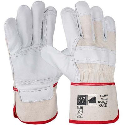 Rindvoll Leder Arbeitshandschuh, "Felsen", Volllederverstärkung