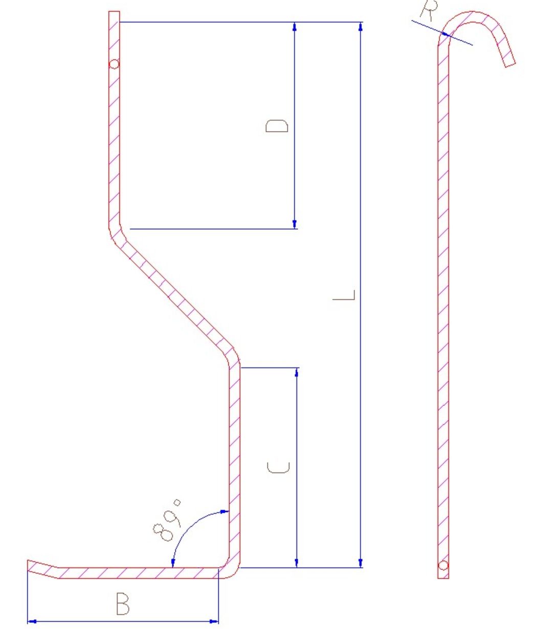 Einhängehaken 90° verdreht