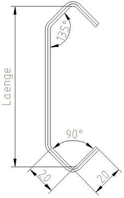 Vierkanthaken  Nr.CE20/20 planliegend