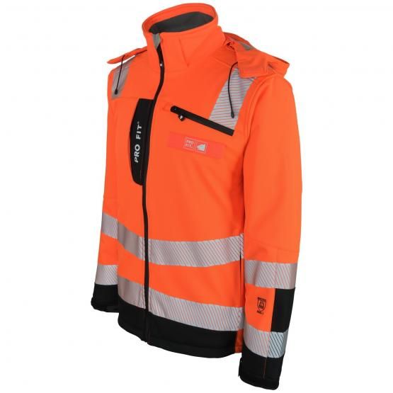 Winter Warnschutz-Softshelljacke, neonorange / schwarz
