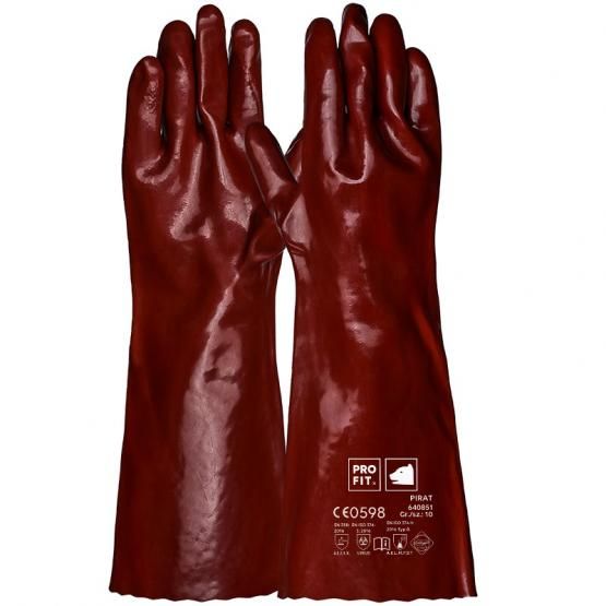 PVC Chemikalienschutzhandschuhe PVC Chemikalienschutzhandschuhe "Pirat", rotbraun, 45 cm