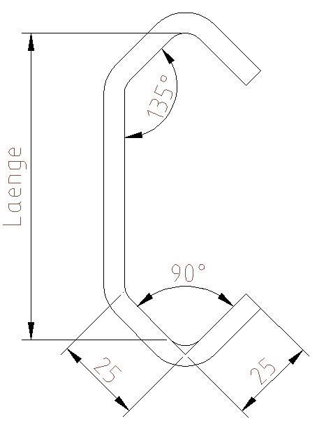 Standardhaken Nr. CE25/25 planliegend