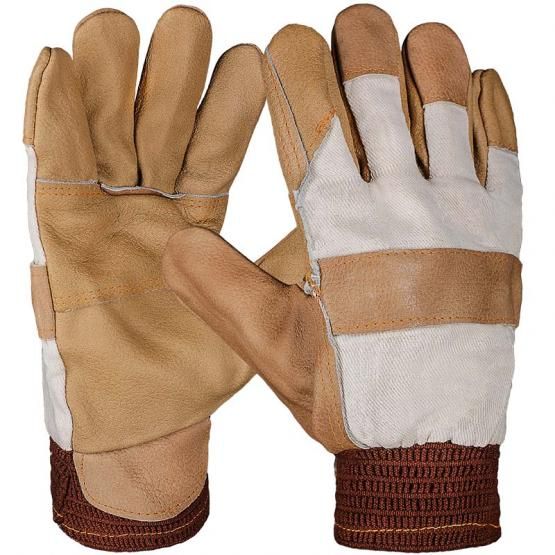 Winter Arbeitshandschuhe, Möbelleder, Strickbund,