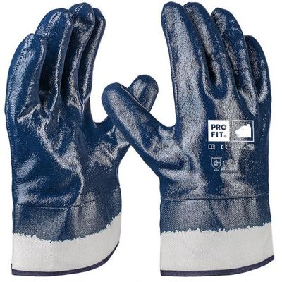 Nitril Handschuhe, "Mega dry", blau, vollgetaucht, Stulpe