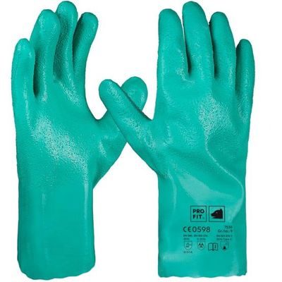Nitril Chemikalienschutzhandschuhe "Heavy-Grip", 30 cm, grün