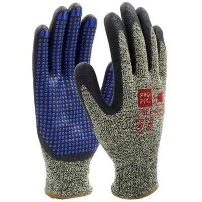 Nitril Handschuhe, "Kev-thermo", gelb/schwarz, Noppen