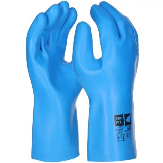 Latex Chemikalienschutzhandschuhe "Super Blue", blau, glatt