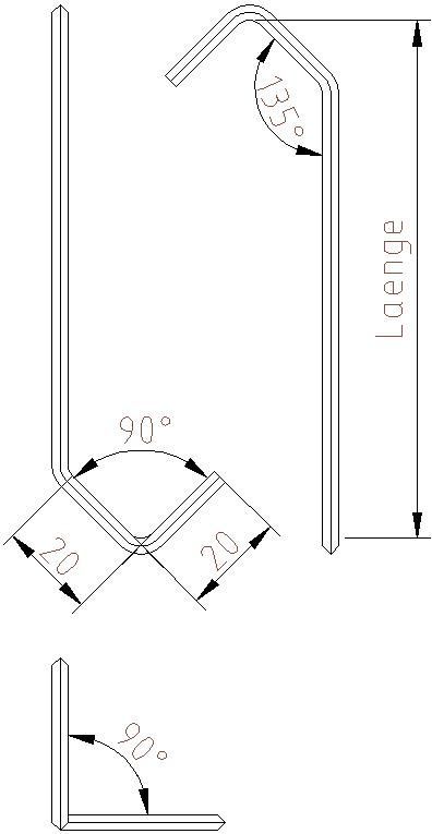 Vierkanthaken Nr.CE20/20 90° verdreht Vierkanthaken Nr.CE20/20 90° verdreht