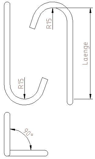 Standardhaken Nr. CRR15 90° verdreht