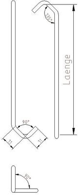 Standardhaken Nr. CE11/11 90° verdreht