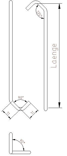 Standardhaken Nr. CE11/11 90° verdreht
