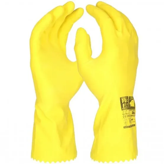Latex Haushaltshandschuhe, Standard-Qualität, 30 cm, gelb Latex Haushaltshandschuhe, Standard-Qualität, 30 cm, gelb
