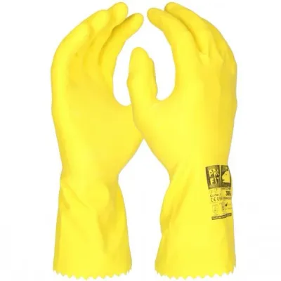 Latex Haushaltshandschuhe, Standard-Qualität, 30 cm, gelb Latex Haushaltshandschuhe, Standard-Qualität, 30 cm, gelb