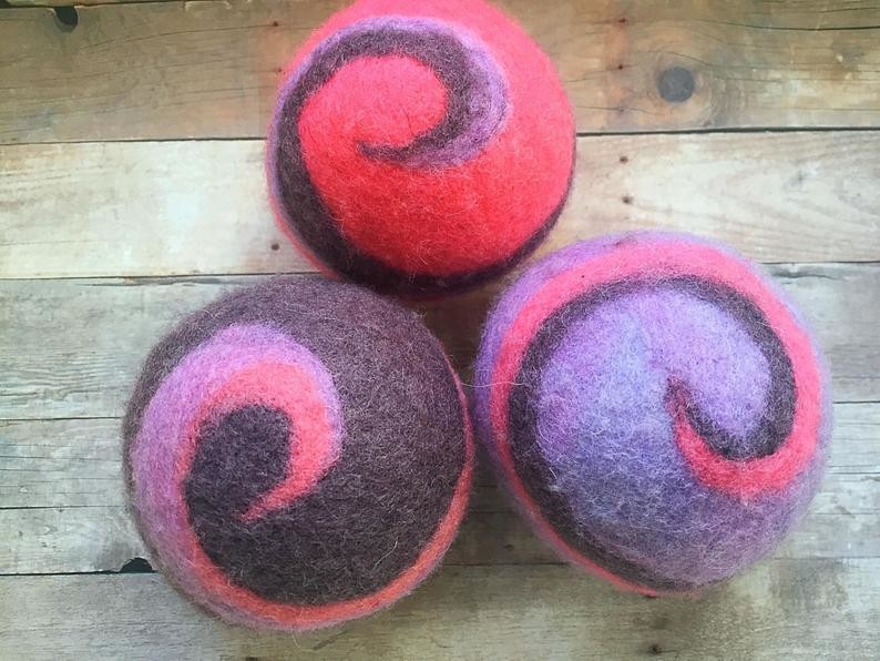 3 Ovella Wool Dryer Balls - Swirl Color Collection