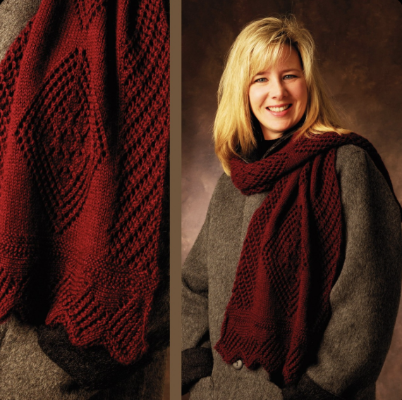 Running Diamonds Scarf Pattern