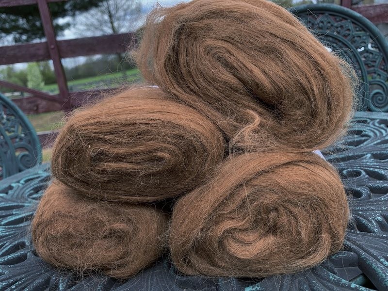 Suri Alpaca Roving - Brown