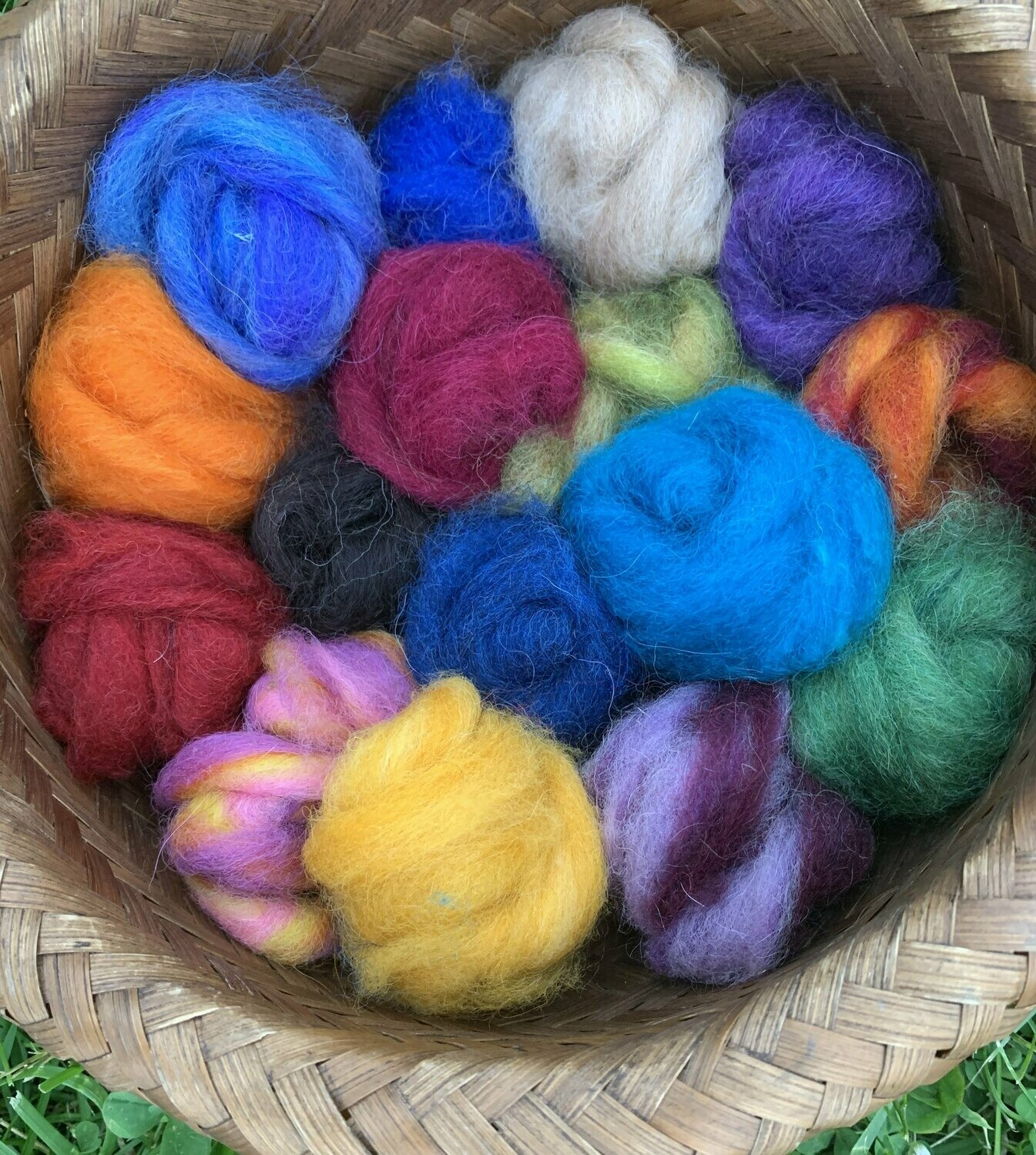 Alpaca Wool Roving Sampler - Summer Colors
