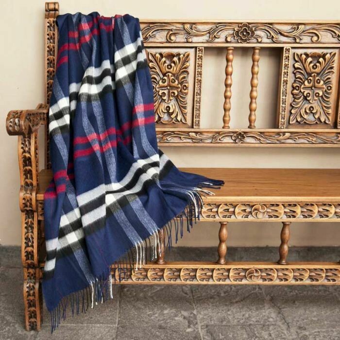 Nautical Plaid 100% Baby Alpaca Throw