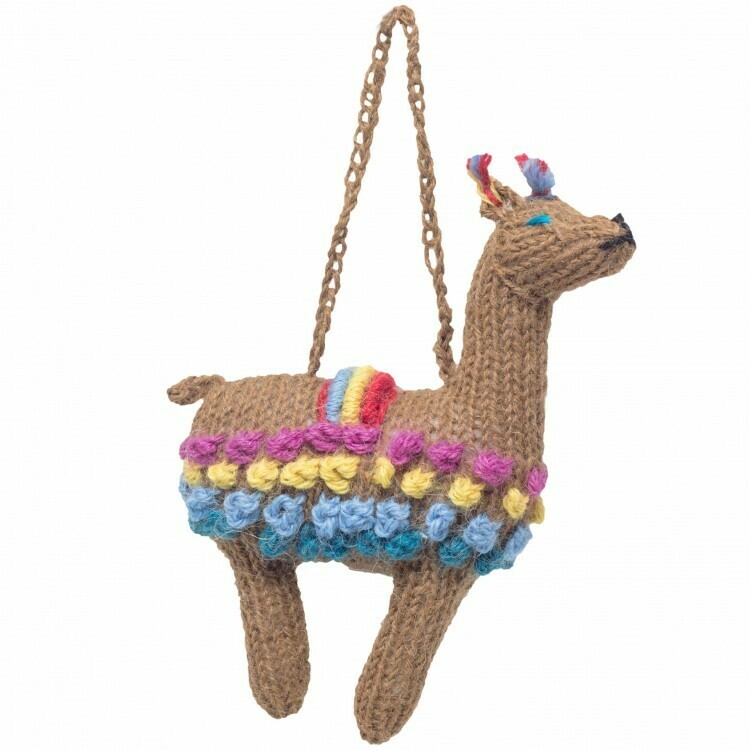 Hand Knit Llama Ornament