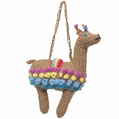 Hand Knit Llama Ornament