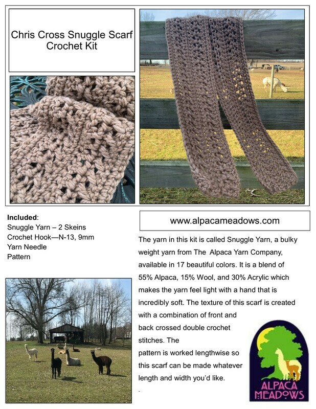 Chris Cross Snuggle Scarf Crochet Kit - Alpaca Yarn Blend