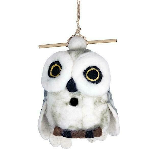 Felt Birdhouse - Snowy Owl