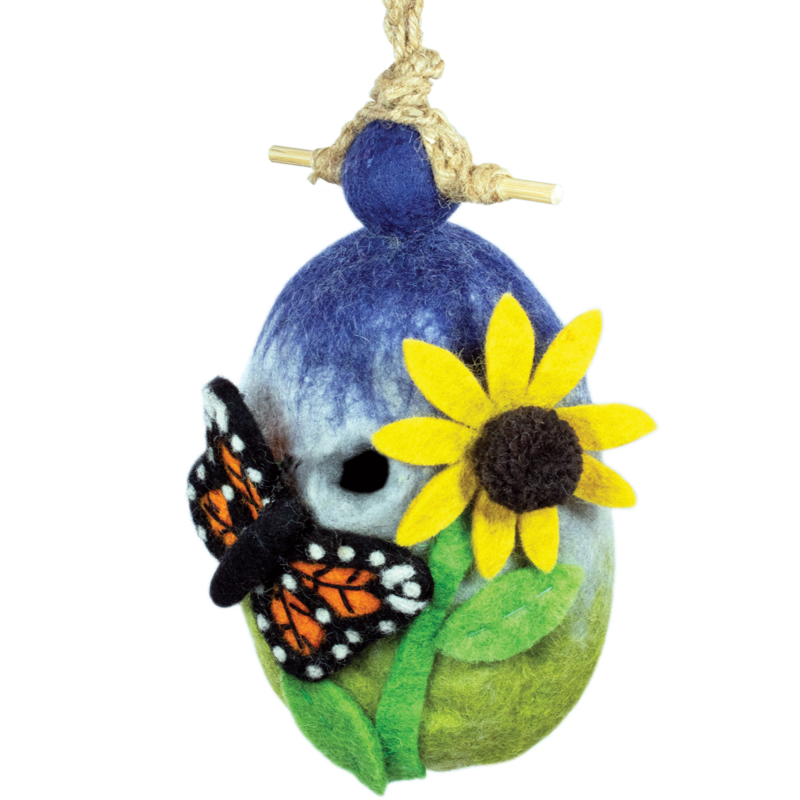 Felt Birdhouse - Butterfly Garden