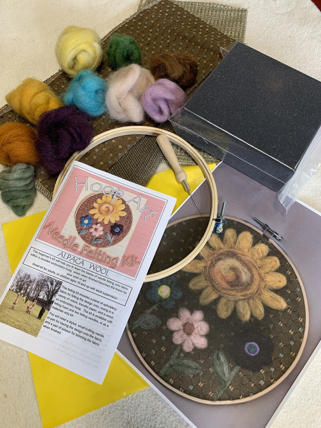 Hoop Art Felting Kit - Sun and Flowers