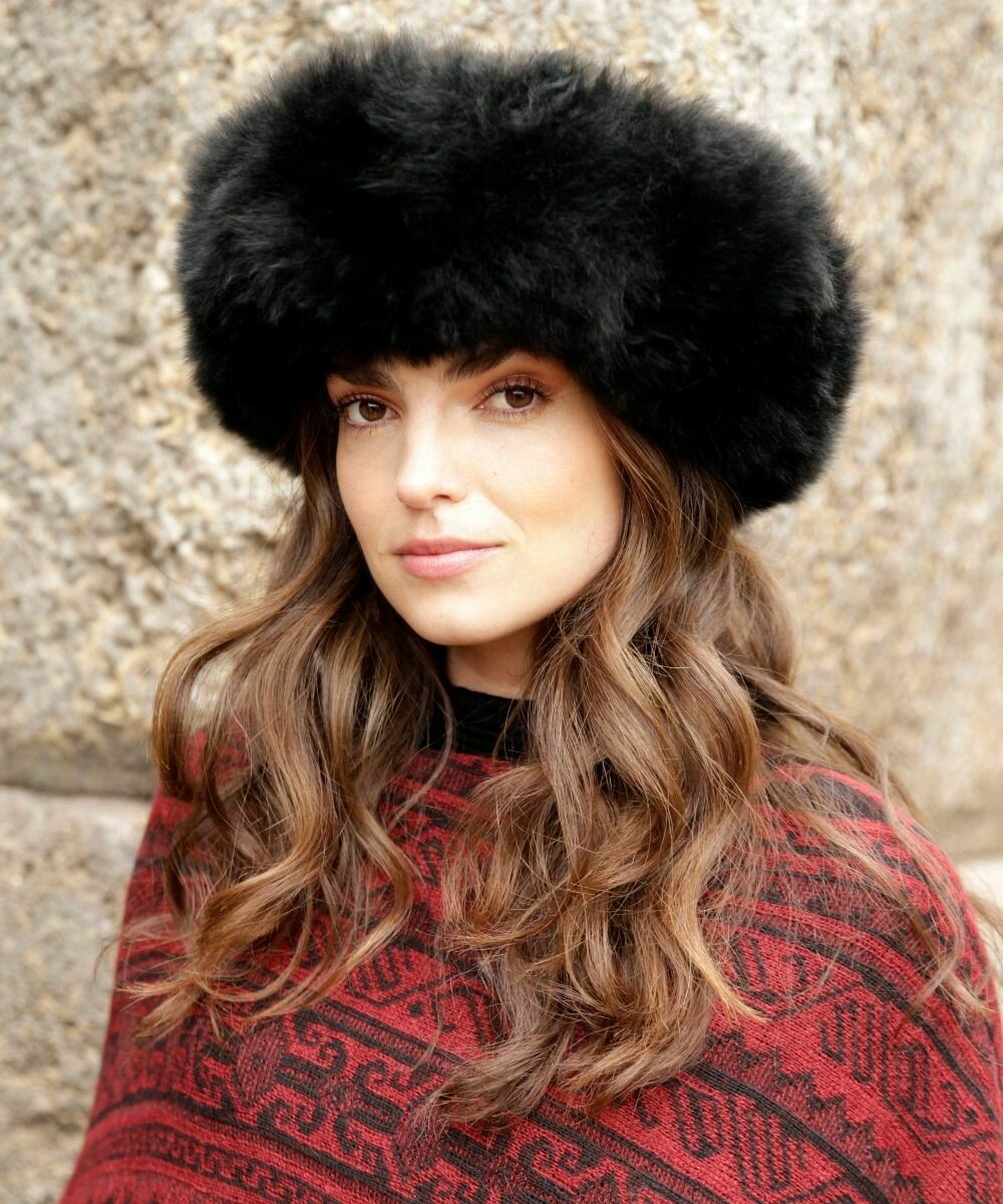 Alpaca Fur Hat - Rich Black