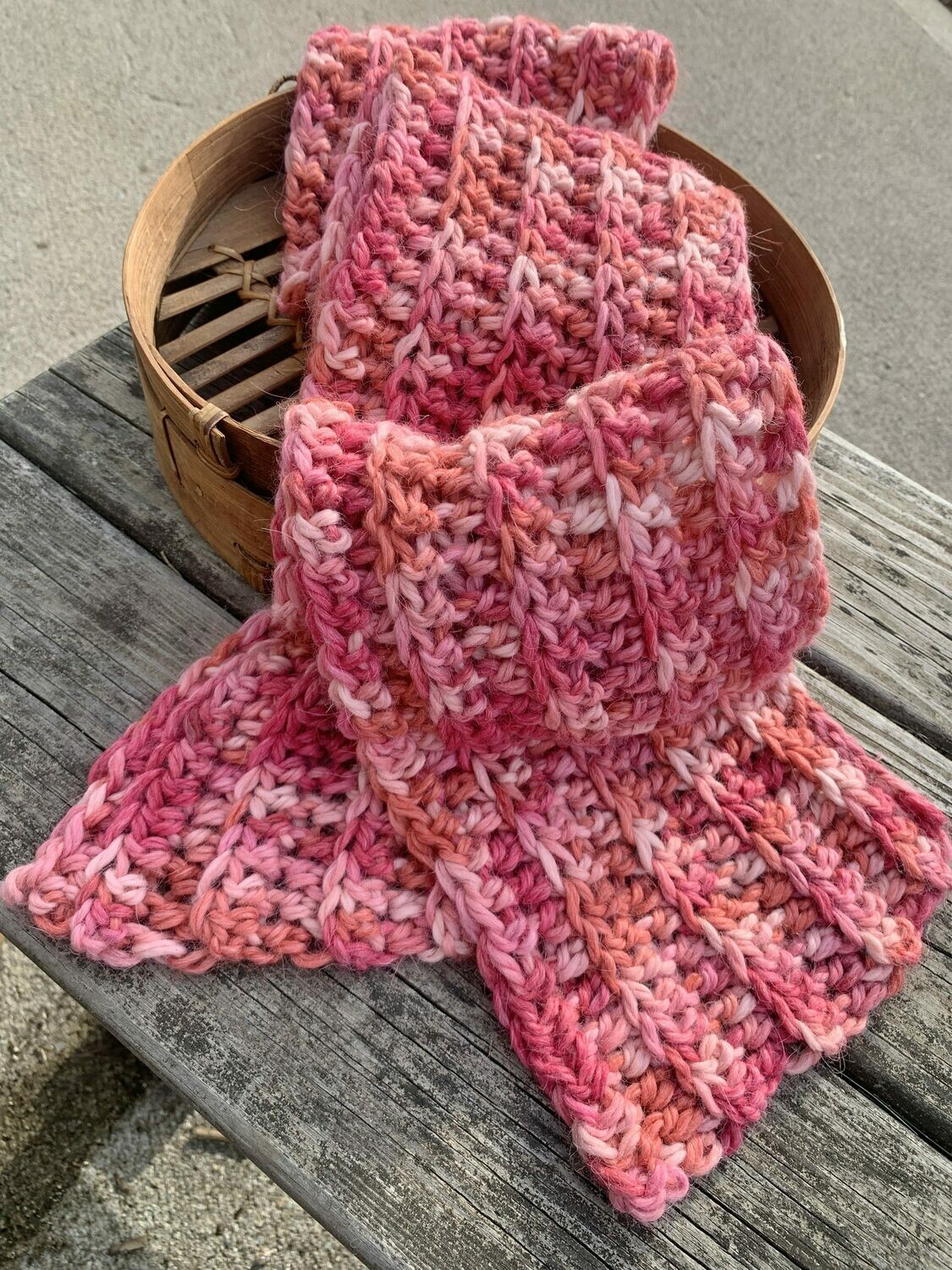 Ribbed Crochet Snuggle Scarf