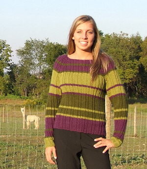 Striped Rib Pullover by Beth Lutz