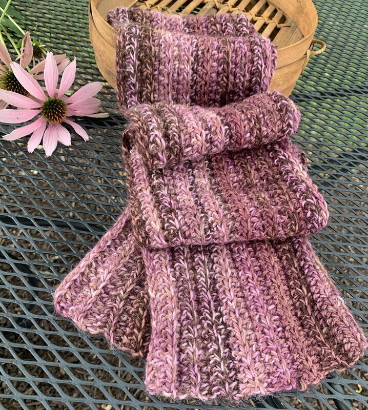 Espiral Ribbed Alpaca Scarf - Plum Pudding