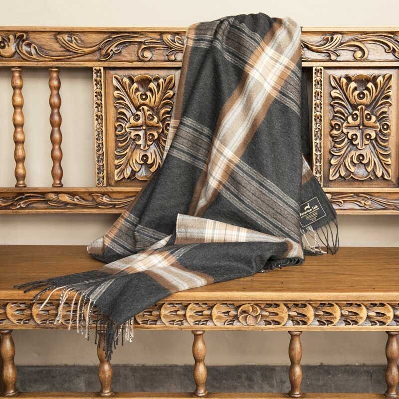 Campfire Plaid 100% Baby Alpaca Throw